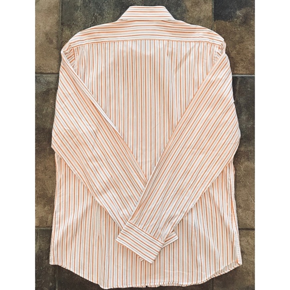 EXPRESS Long Sleeve Fitted Stripe Shirt, L - Picture 5 of 6